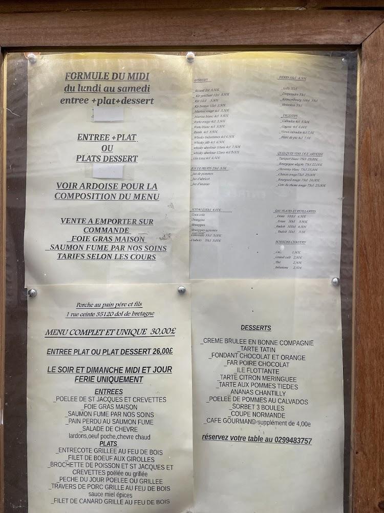 Le Porche Au Pain - Menu Image 1